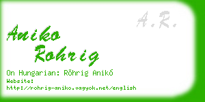aniko rohrig business card